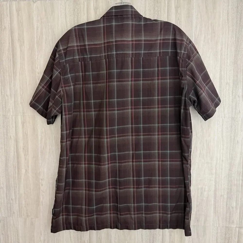 Kuhl Shirt Mens Large Plaid Brown Eluxur Button Up Short Sleeve Outdoor Hiking - Picture 2 of 13
